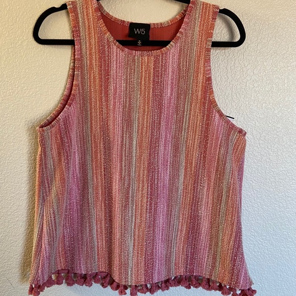 Anthropologie Tank w/ Tassel Hem - Picture 1 of 6